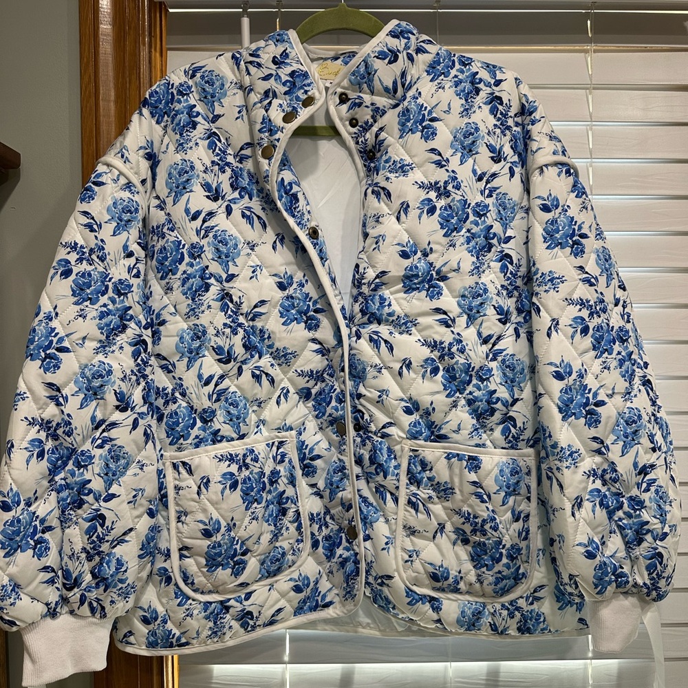 Buckley Blue Floral Quilted Jacket